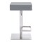 Armen Living Kaylee Adjustable Height Swivel Gray Faux Leather and Brushed Stainless Steel Backless Bar Stool LCKLSWBABSGR - alternate 2